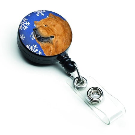 TEACHERS AID Chow Chow Winter Snowflakes Holiday Retractable Badge Reel TE226793